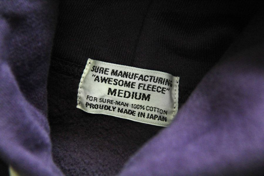 SURE'S CORN HEAD "AWESOME"HOODIE (Purple) 帽t,XX DEVELOPMENT,日本製,名古屋獨立服裝廠,
Pigment Dye ,美式帽t