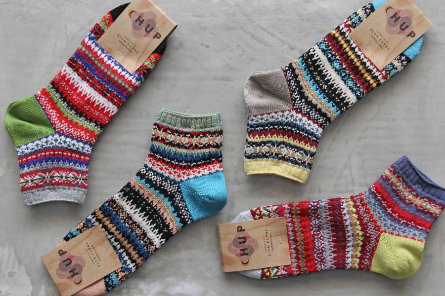 CHUP SOCKS - 短襪Land side 日本製,職人,手工,民族風,印第安圖騰,登山,outdoor,