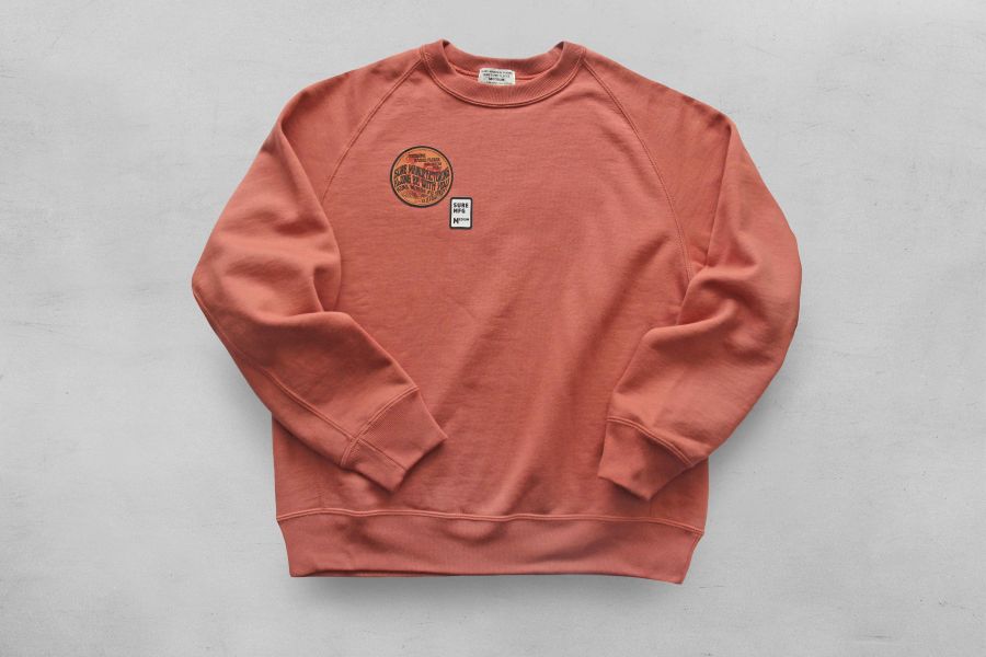 SURE'S CREW NECK "AWESOME" SWEATSHIRT (Red Rock) 
