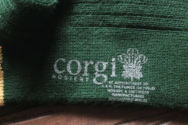 Corgi Socks/純棉綠底黃 