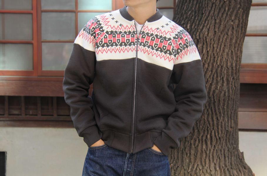 SURE'S 50's Snow pattern Full Zip Sweatshirt XX DEVELOPMENT,Made in Japan,名古屋獨立服裝廠,
印外 外套 雪柄,木村拓哉,木村著用