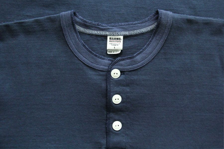Barns Outfitters - COZUN SS HENLEY-T (NAVY) Barns Outfitters,日本製,美式復古,經典,亨利領,HENYLY,乾爽質地