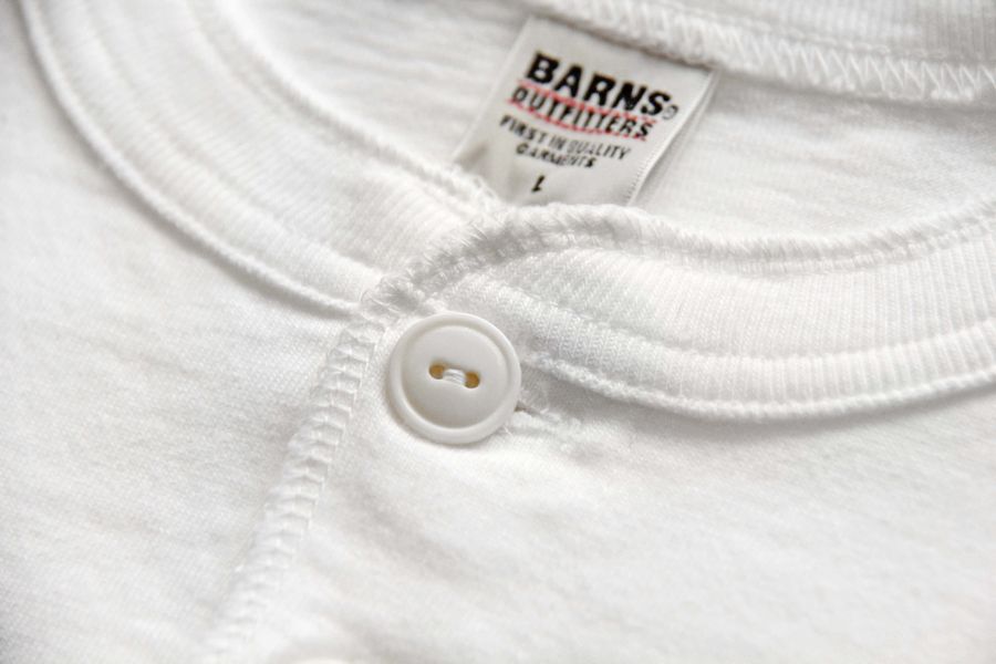 Barns Outfitters - COZUN LS HENLEY-T(WHITE) Henley shirt,亨利領