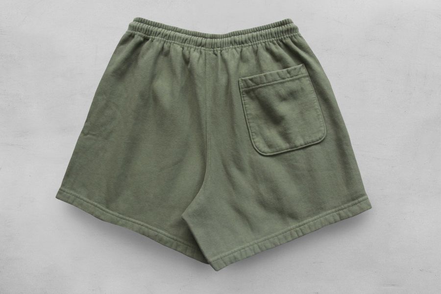 SURE'S Super Tuck Shorts/Dusty Olive XX DEVELOPMENT,日本製,名古屋獨立服裝廠,Pigment Dye,男生短褲,純棉,