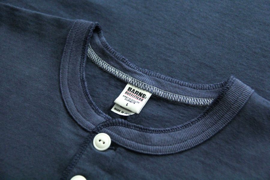 Barns Outfitters - COZUN SS HENLEY-T (NAVY) Barns Outfitters,日本製,美式復古,經典,亨利領,HENYLY,乾爽質地