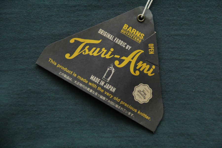 Barns Outfitters - Tsuri-Ami Pocket Crew Neck Tee/Shark Barns Outfitters,美式復古休閒之專門品牌,經典Tsuri-Ami Tee,Made in Japan,圓筒衣身結構,和歌山古董吊編機織造