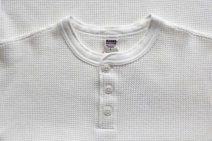 Barns Outfitters-Waffle Henley/White Barns Outfitters,亨利領,アメカジ,阿美咖機,Waffle 華夫格,