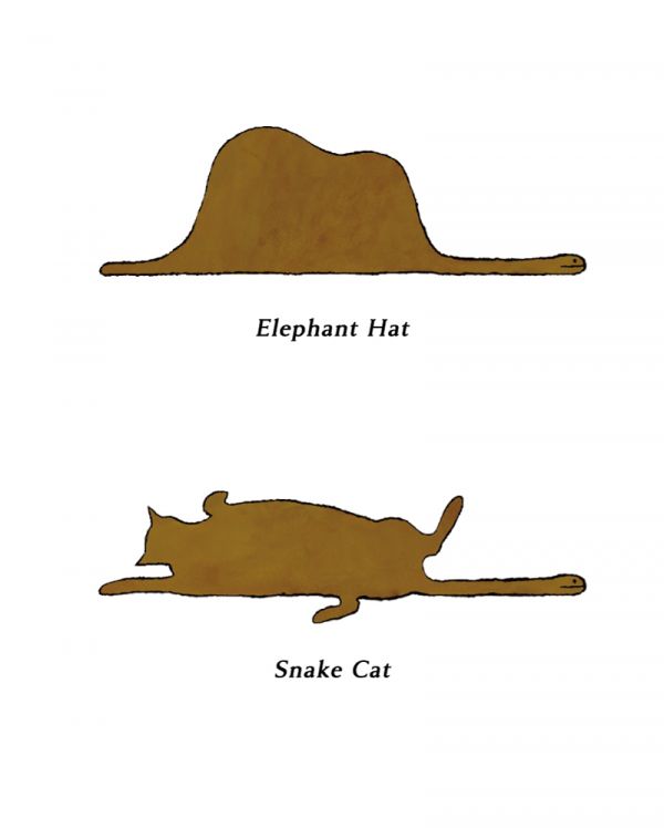 Elephant Hat, Snake Cat. 
