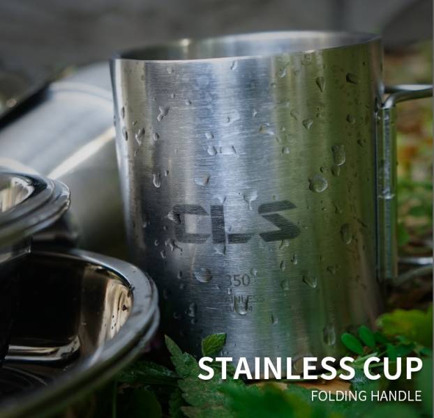 露營杯 CLS 304不銹鋼 350ML 不鏽鋼杯 咖啡杯 環保杯 啤酒杯 露營餐具 露營折疊杯 