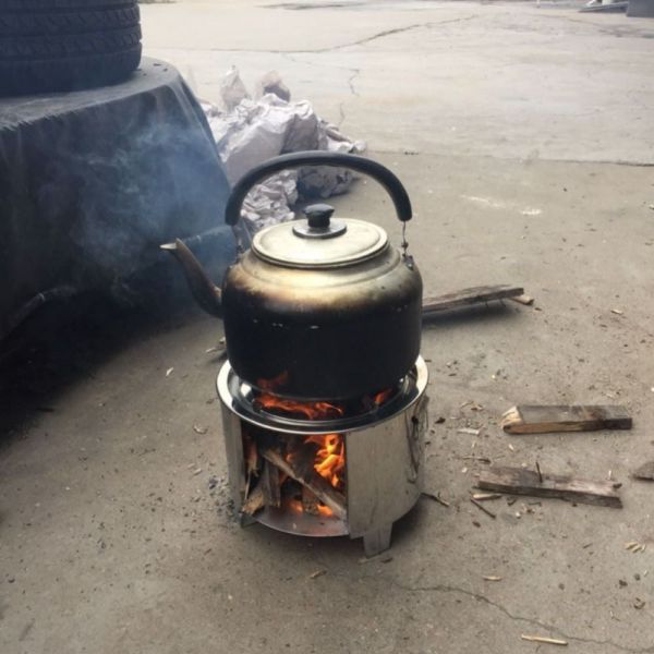 不鏽鋼圓形柴火爐 燒柴爐 