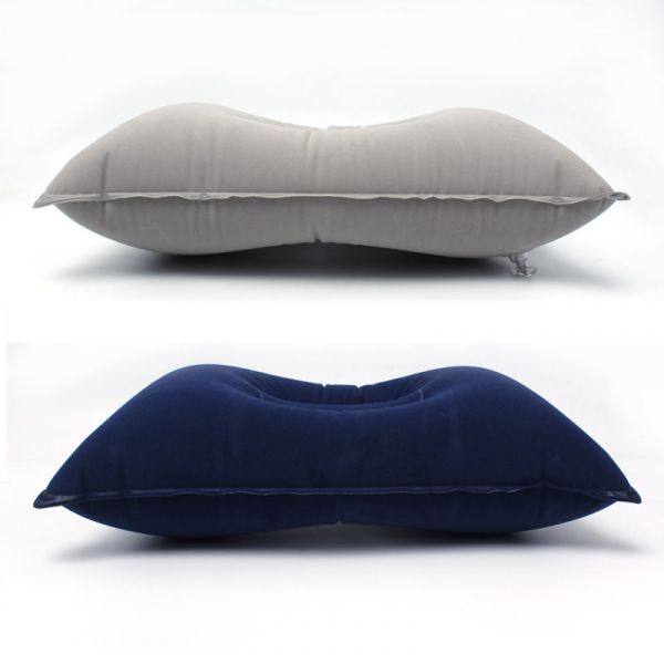長方形植絨枕 充氣枕頭 露營枕頭 旅行枕 親膚 折疊 露營寢具 車上 飛機枕 午休 旅遊 