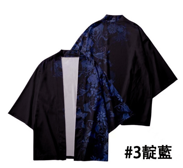 日系男女印花蝙蝠袖寬鬆和服羽織 日系男女和服羽織和風上衣 印花和服蝙蝠袖寬鬆外掛 筱雅衣舖【BA805】