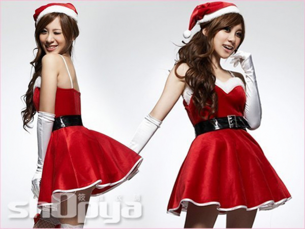大紅絨布耶誕小禮服 聖誕服大尺碼 聖誕服 聖誕裝 台灣製聖誕服 大尺碼聖誕服