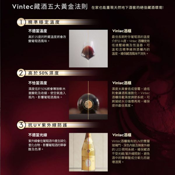 Vintec 獨立式單溫黑色玻璃酒櫃-35瓶裝(VWS035SBA-X) 法國Vintec,Vintec,獨立式,單溫,玻璃酒櫃,紅酒櫃,35瓶裝,VWS035SBA-X