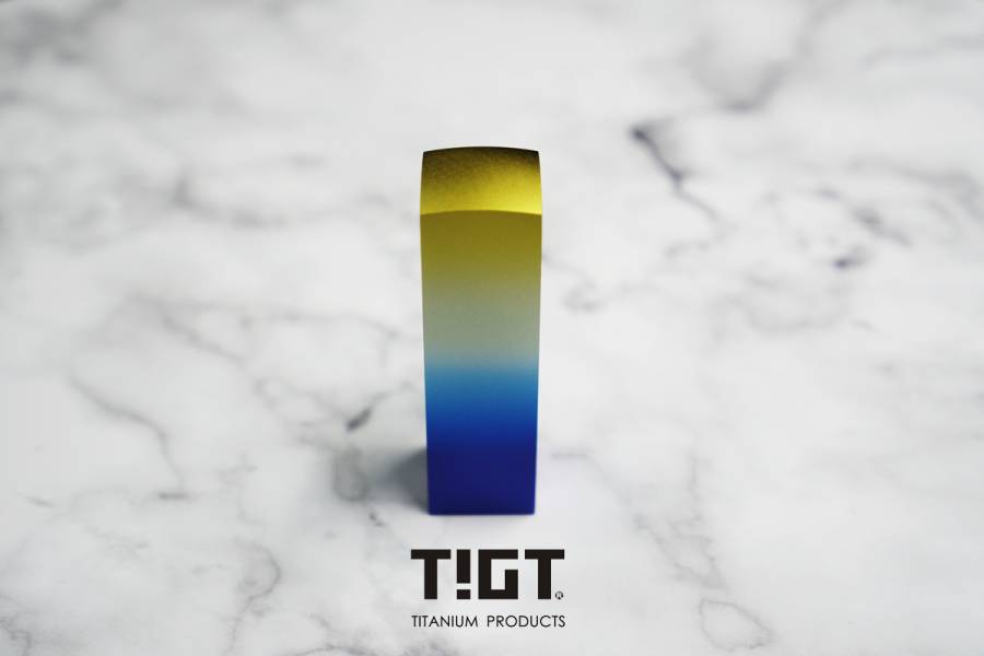 TIGT - 鈦印方城 - 20x20mm 版本- 藍金、藍藍、石紋、鈦銀，四色可選 TIGT 鈦印 鈦金屬 鈦方城 印章