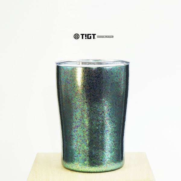 <預購>TIGT - 鎏金杯 300ml - 綠藍色 ( 99% 鈦金屬打造，雙層真空斷冷熱結構 ) LVMH,保時捷,日本,JAPAN,設計,鈦金屬,露營,GQ,Snowpeak,BMW,101大樓,鼎泰豐,天本
