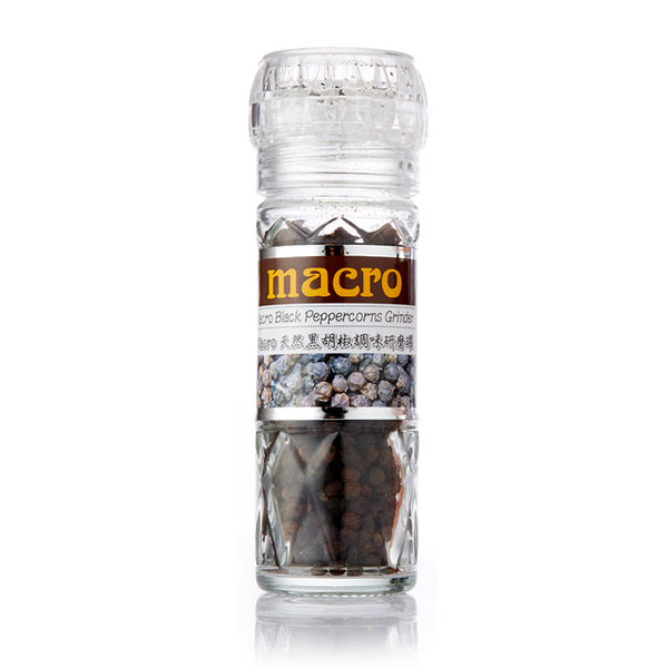 Macro天然黑胡椒粒調味研磨罐-全素 