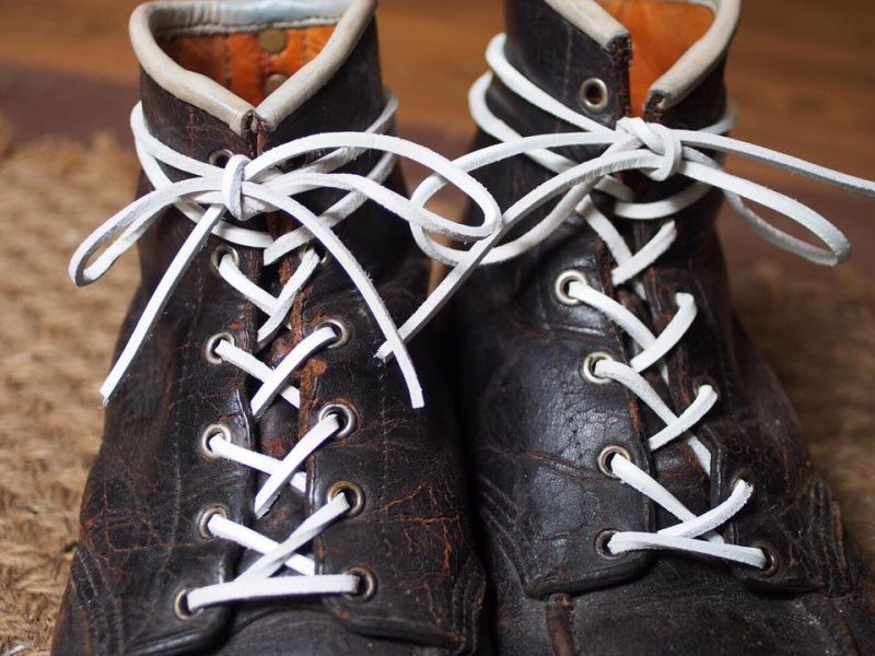 Leather Shoelaces-White (160cm) 
