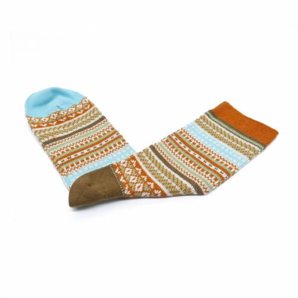 Tribal Stripe Socks - Orange 