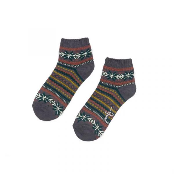 Yuki Tribal Ankle Low Socks - Grey 