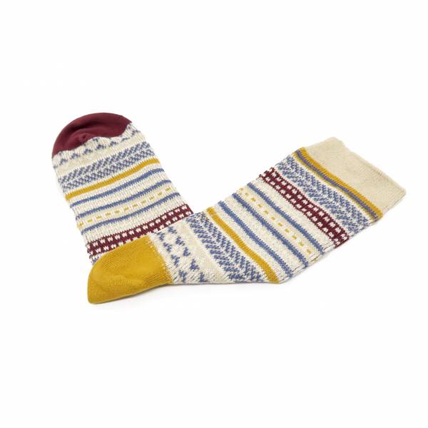Tribal Stripe Socks - Beige 