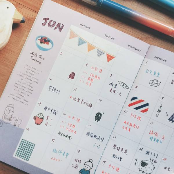 小熊隨身行事曆 [檸檬派] Dimanche,迪夢奇,插畫,月計畫,甜點