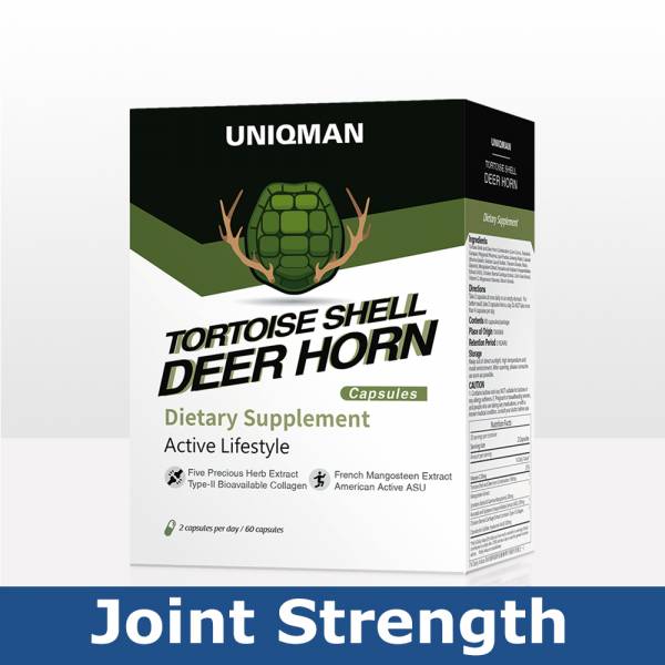 UNIQMAN Tortoise Shell and Deer Horn Capsules 【Joint Strength】 Tortoise Shell and Deer Antler, Joint supplement, Collagen type II, Supports joint function, joint pain supplement, Arthritis and Joint Pain