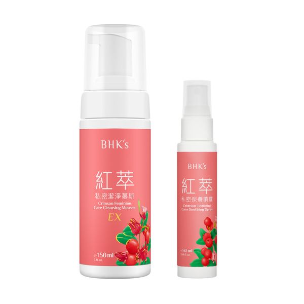 BHK's Crimson Feminine Care Cleansing Mousse EX (150ml/bottle) + Crimson Feminine Care Soothing Spray (50ml/bottle)【Intimate Protection】 