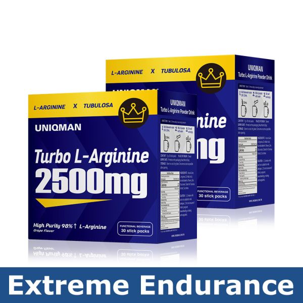 UNIQMAN Turbo L-Arginine Powder Drink (7g/stick pack; 30 stick packs/packet)【Extreme Endurance】 L-Arginine,Larginine,nitric oxide,long-lasting,supports endurance,suppplement for men,long-lasting suppplement,amino acid