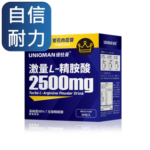 UNIQMAN 激量L-精胺酸 冲泡饮 (7g/包；30包/盒)【自信耐力】 精胺酸,Larginine,一氧化氮