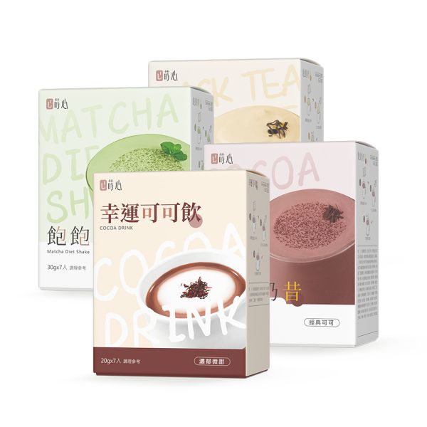 【放松疗愈】莳心 饱饱奶昔 综合口味组(经典可可+红茶拿铁+抹茶拿铁)3盒组 
