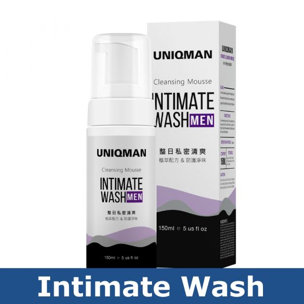 UNIQMAN Intimate Cleansing Mousse【Fresh Scent】 Men's intimate wash, Male Mousse, Masculine Intimate Hygiene Wash