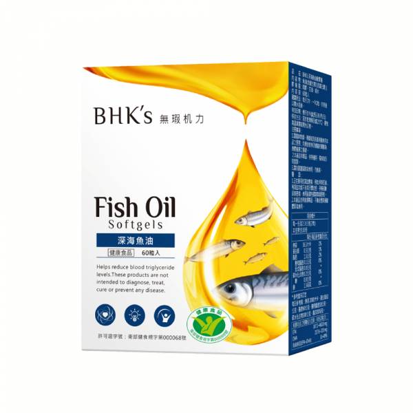 BHK's Deep Sea Fish Oil OMEGA-3 Softgels【Heart Health】 Fish oil, Omega-3, DHA, EPA, TG fish oil, Deep sea fish oil, Health Foods, reduce blood triglyceride levels