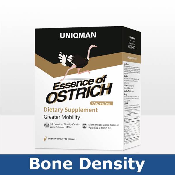 UNIQMAN Essence of Ostrich Capsules 【Bone Density】 Essence of ostrich,Joint supplement,Ostrich extract,bones health,Calcium deficiency,joint support,microencapsulated calcium