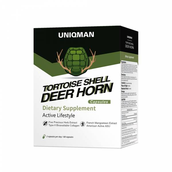 UNIQMAN Tortoise Shell and Deer Horn Capsules 【Joint Strength】 Tortoise Shell and Deer Antler, Joint supplement, Collagen type II, Supports joint function, joint pain supplement, Arthritis and Joint Pain