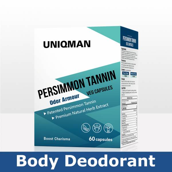 UNIQMAN Persimmon Tannin Veg Capsules【Body Deodorant】 Persimmon, Natural deodorant, Reduce body odor, Bad breath,  Natural mens deodorant