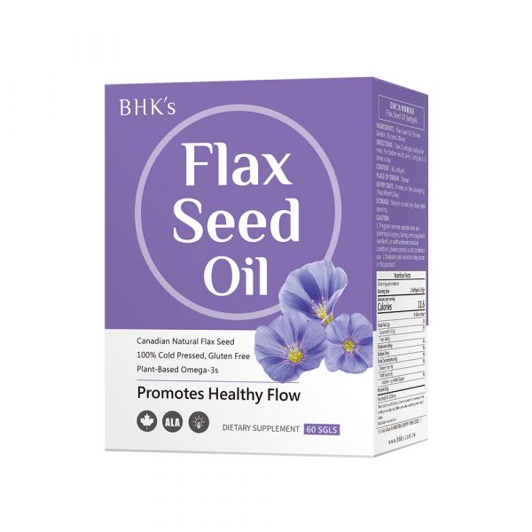 BHK's Flax Seed Oil Softgels【Cardio Health】 Flaxseed oil,ALA, omega-3 fatty acids,