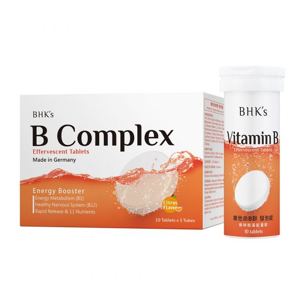 BHK's 維他命B群 發泡錠 香橙口味(10粒/瓶) NMN,抗老,抗衰老