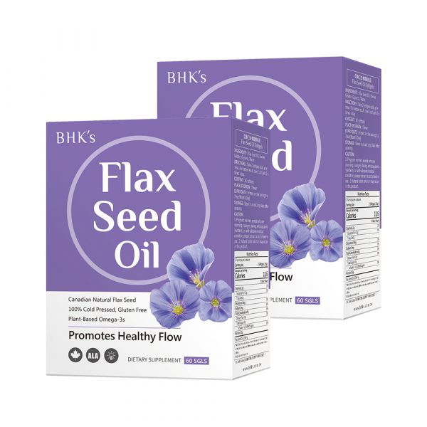 BHK's Flax Seed Oil Softgels【Cardio Health】 Flaxseed oil,ALA, omega-3 fatty acids,