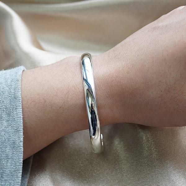 6mm「素雅(無刻字)」純銀手環|純銀手鐲 純銀手環
