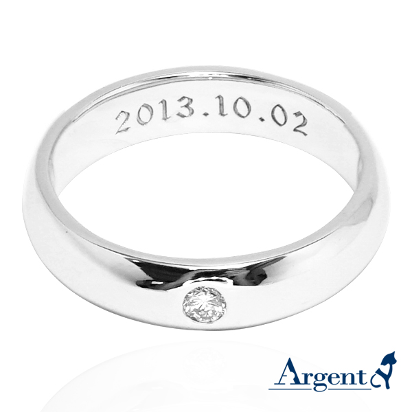 刻字客製戒指「經典(3mm/4mm)(電鍍版)」鑲鑽素面純銀戒指(電鍍款)|客製化戒指推薦 戒指推薦