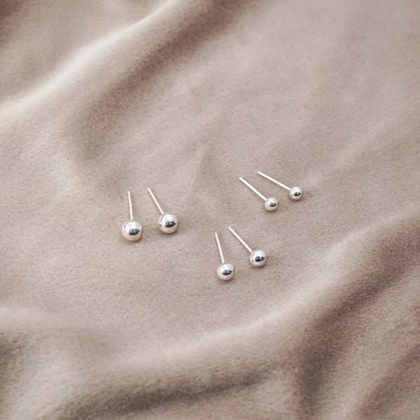 圓珠(小.4mm)造型純銀耳環推薦|925銀飾 