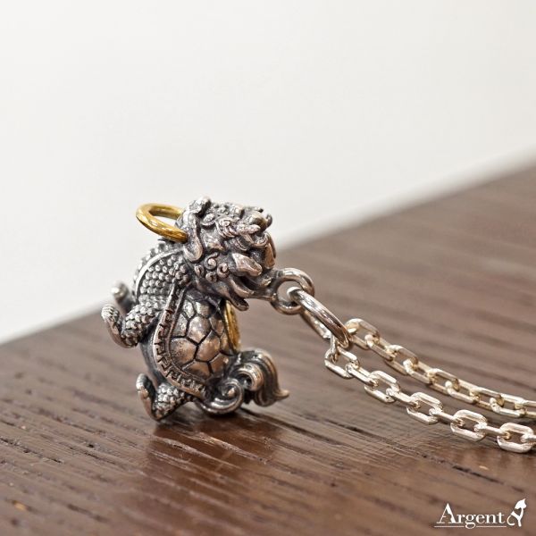 龍龜(贔屓)(配2.5mm鍊)造型純銀項鍊銀飾|銀飾推薦 招財送禮項鍊