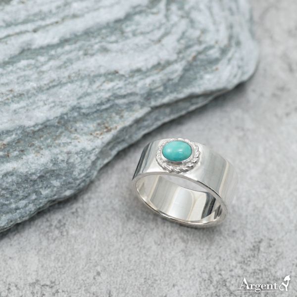 單戒-簡約麻花綠松石|鑲崁純銀戒指|戒指推薦 綠松石戒指