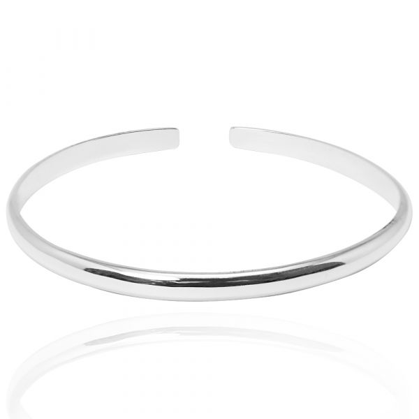 4mm「素雅(無刻字)」純銀手環|純銀手鐲 純銀手環