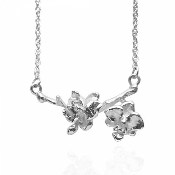 「蘭花」(配1.5mm鍊)立體手工雕花系列純銀項鍊銀飾|銀項鍊推薦 蘭花