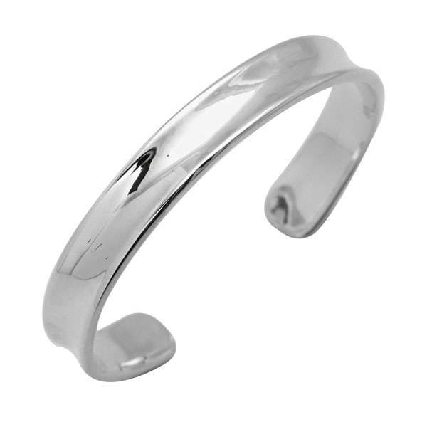 8mm「弧形(無刻字)」純銀手環|純銀(可加購刻字)手鐲 客製化手環