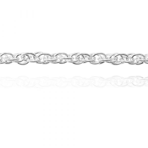 純銀單手鍊-4mm「麻花鍊」造型純銀鍊|925銀飾(單條價) 銀手鍊