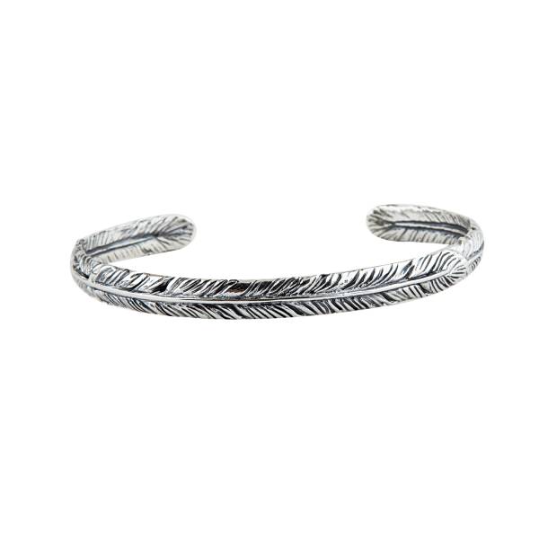 「鷹之羽(細)」印地安風格純銀手環|925銀飾 純銀手環