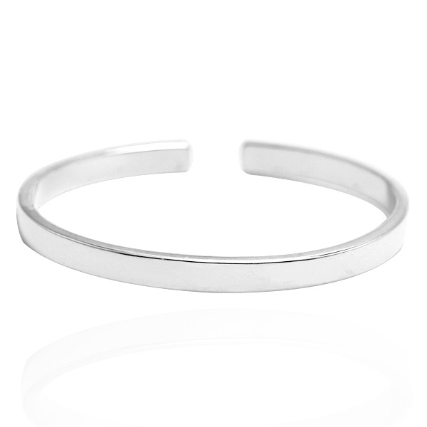 6mm「簡約(無刻字)」純銀手環|純銀手鐲 客製化手環